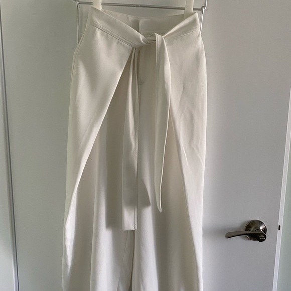 Club Monaco White Wide Leg Pants Size 00 - Picture 3 of 14